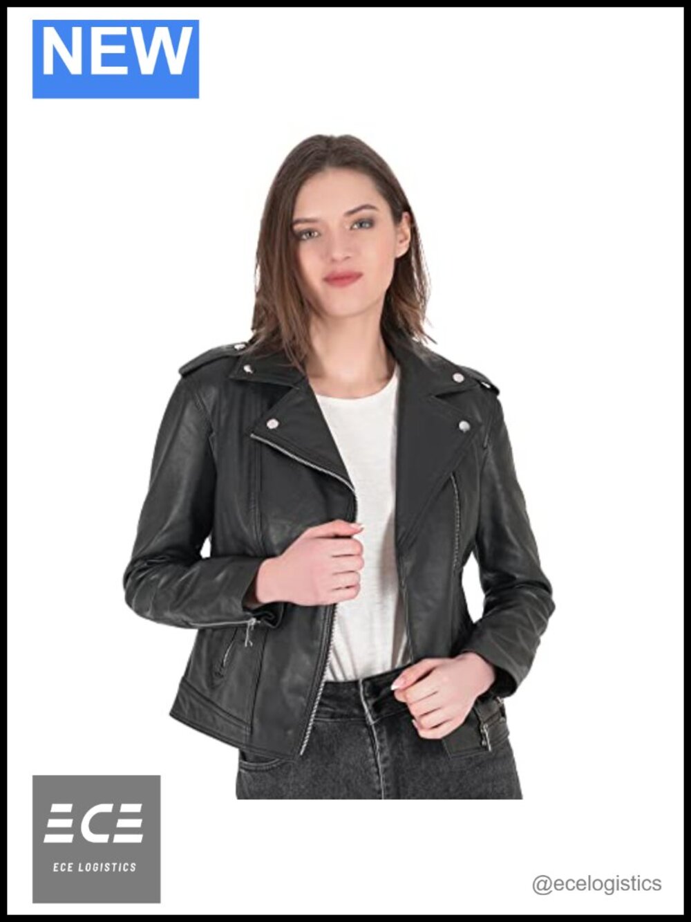 Real Leather Jacket Women Moto Biker Motorcycle Moto Jacket